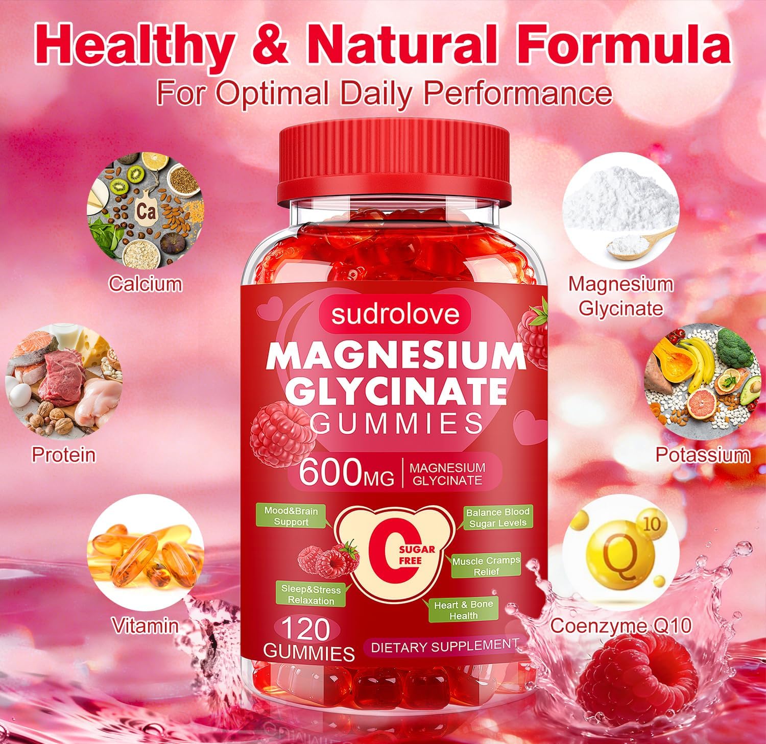 Detalle 2 de sudrolove Magnesium Glycinate Gummies, 120 Count