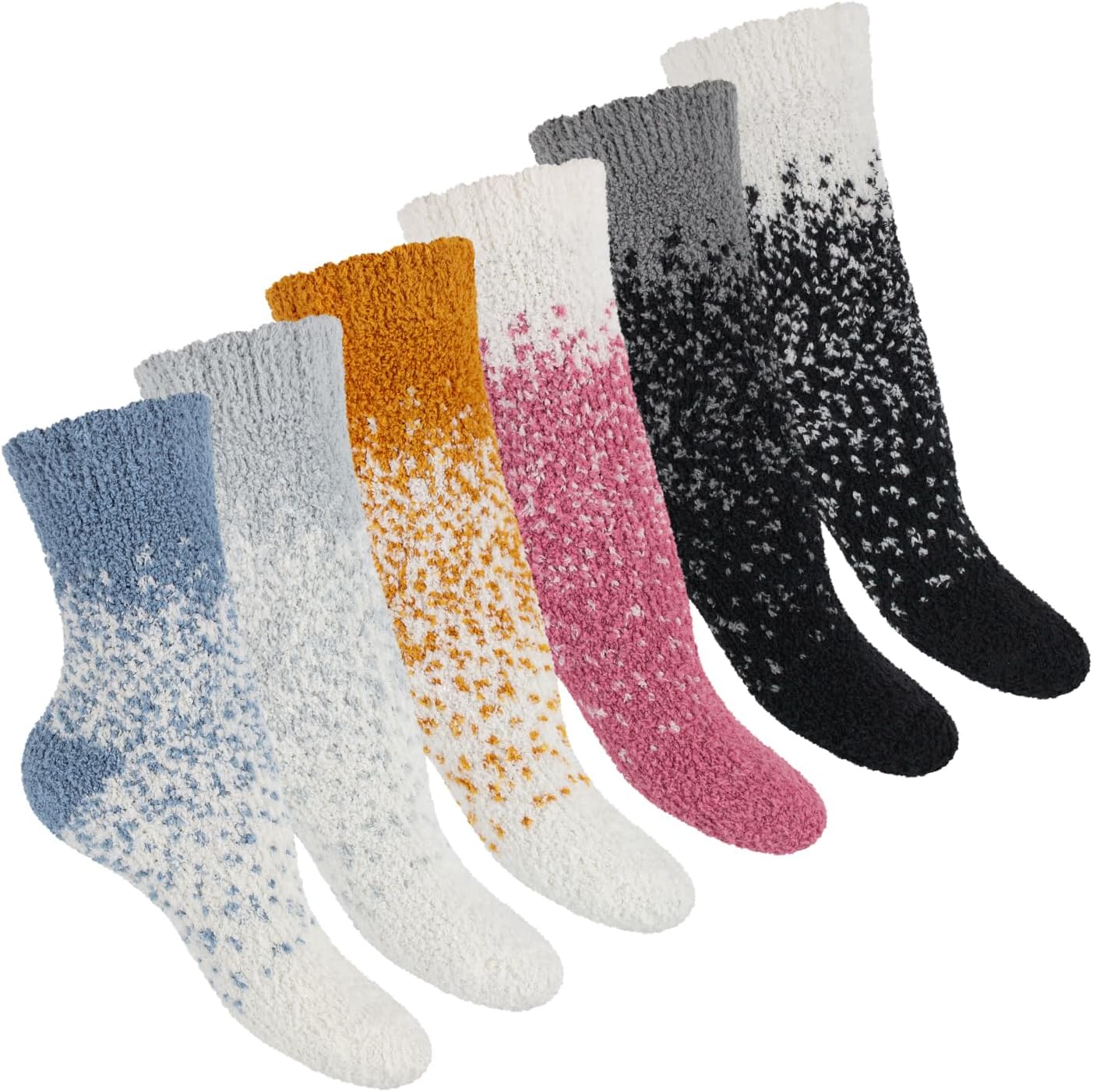 Thumbnail 6 de Footstar Plush Socks for Women and Men, 6 Pairs with Soft or ABS Sole