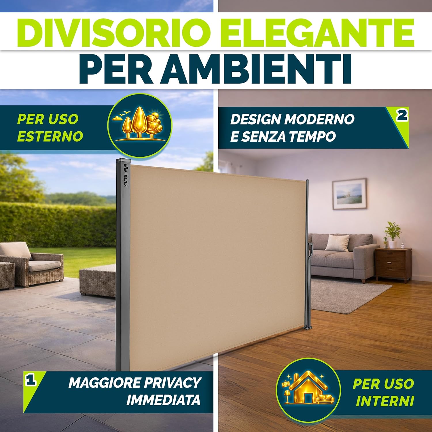 Thumbnail 5 de tillvex® tenda laterale estensibile e oscurante 160 x 300 cm con copertura antipoggia