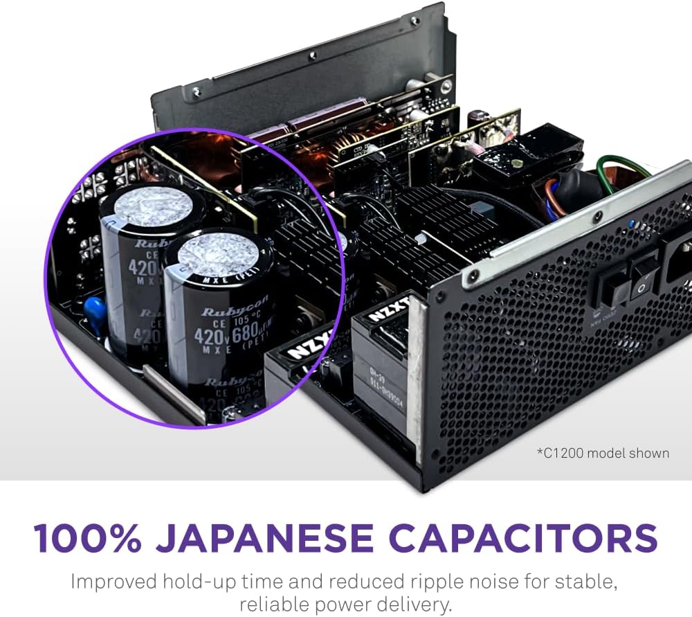 Thumbnail 5 de NZXT C1000 Gold ATX 3.1 Fully Modular 1000W Low-Noise PSU (ATX 3.1, 12V-2x6)