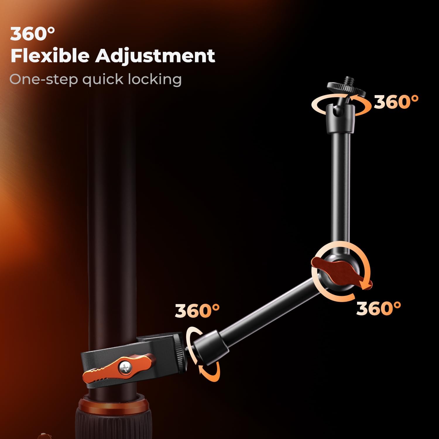 Detalle 2 de K&F CONCEPT 9.8" Magic Arm Kit for Camera Mount