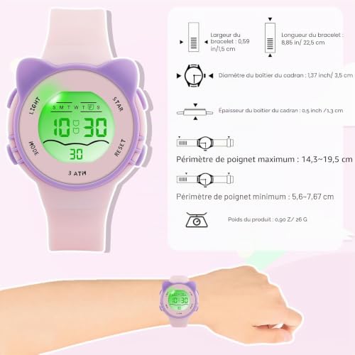 Thumbnail 4 de Edillas Montre Numérique pour Enfants 7–18 ans — Design Sport, Résistante et Multifonction