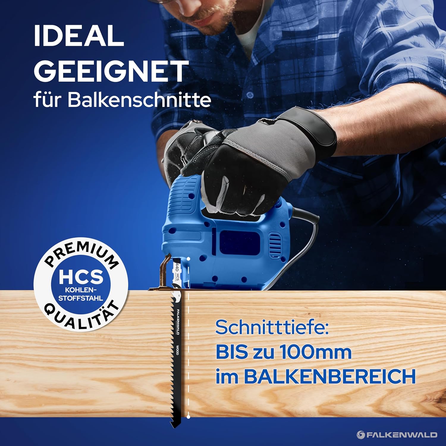 Detalle 2 de FALKENWALD Stichsägeblätter Holz T344D, 152 mm