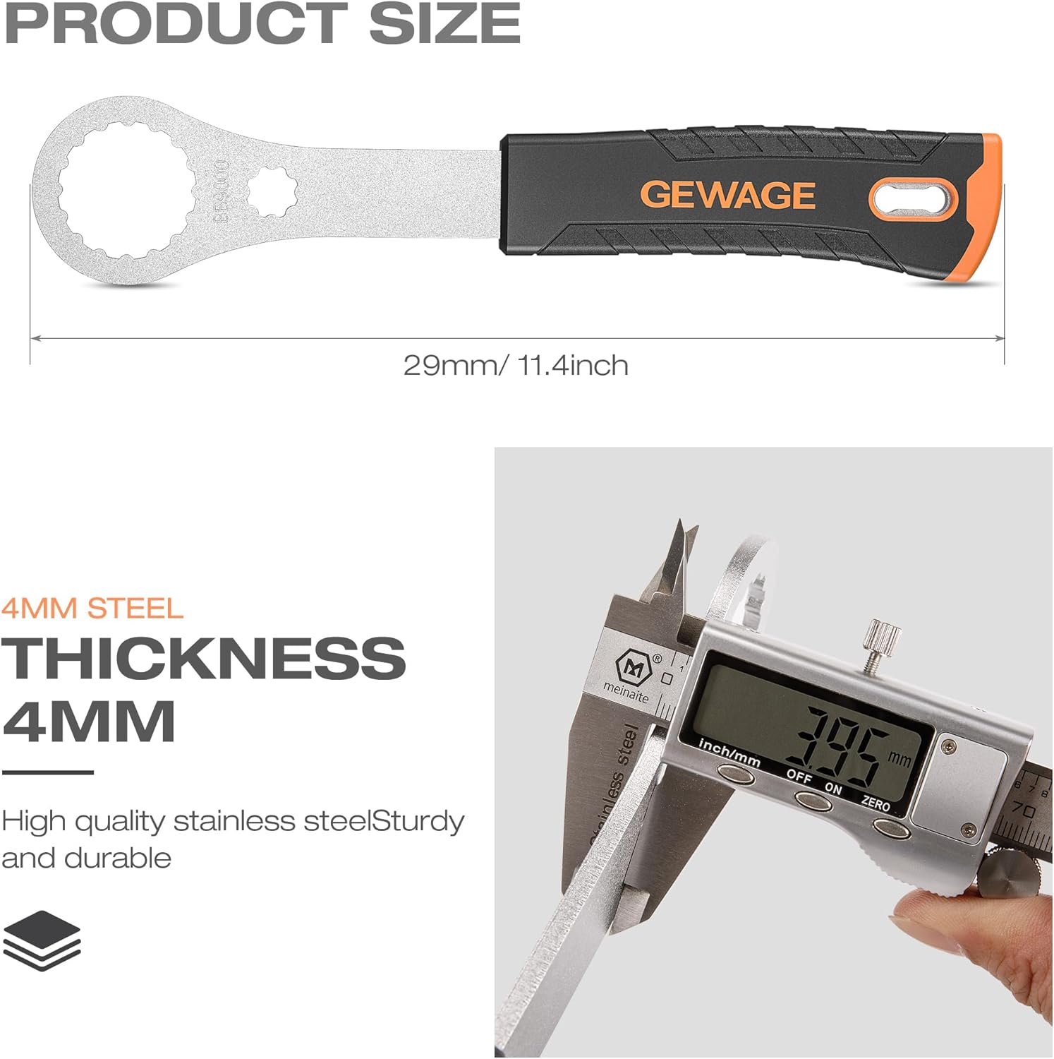 Thumbnail 2 de GEWAGE Attrezzo per bicicletta Centerlock: chiave a pedale multiuso, compatibile con Hollowtech II e BB diverse