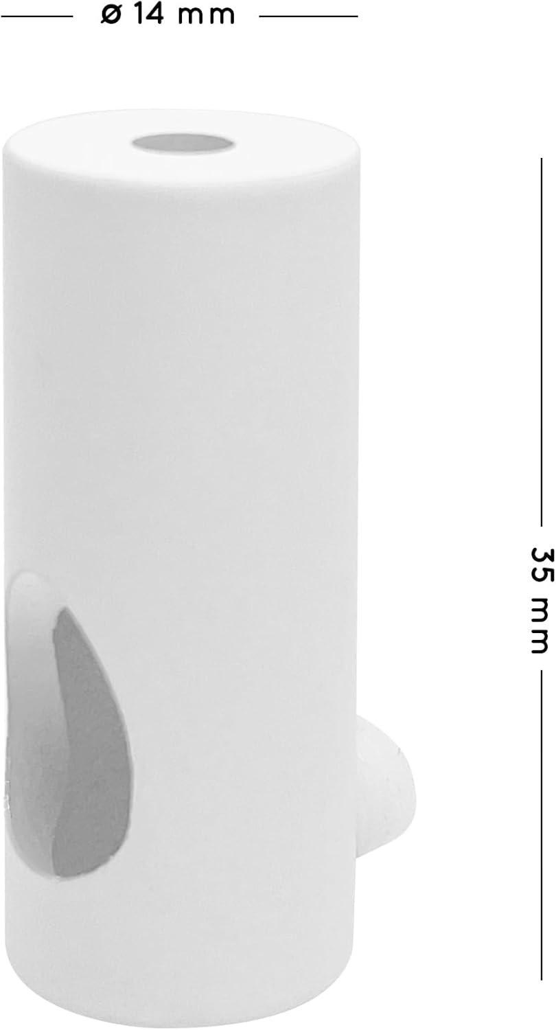 Thumbnail 1 de smartect Aluminium Wand- und Deckenpins für Textilkabel (4 Stück, Weiß) – Aufputz-Kabelhalter zum Schrauben