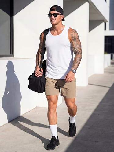 Detalle de MAGCOMSEN Herren Tanktop T-Shirt Ohne Ärmel – UV-Schutz, leichtes Funktionsshirt in Weiß, Größe L