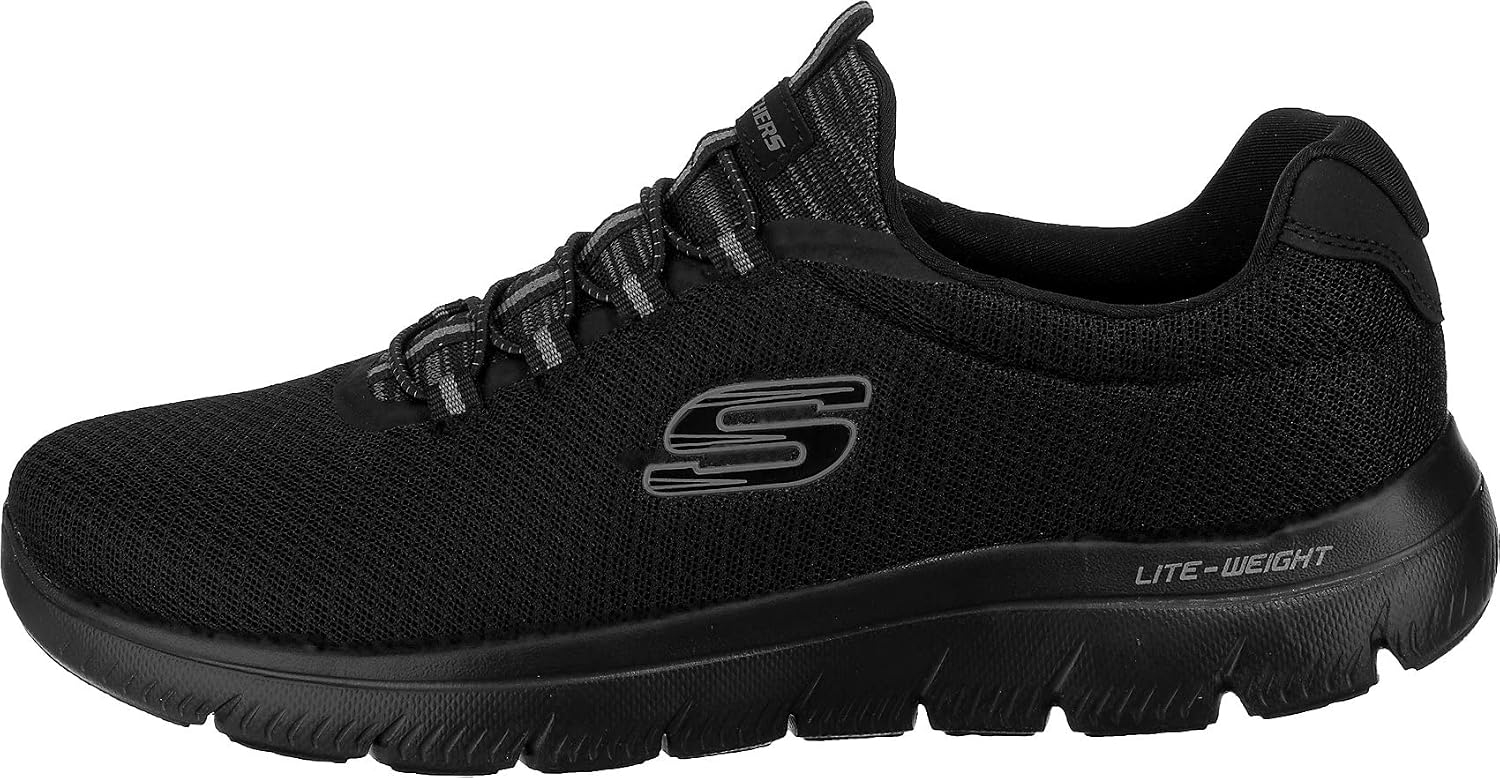 Detalle 2 de Skechers Men's Summits Trainer, Black (9 UK) – versatile slip-on sport trainer