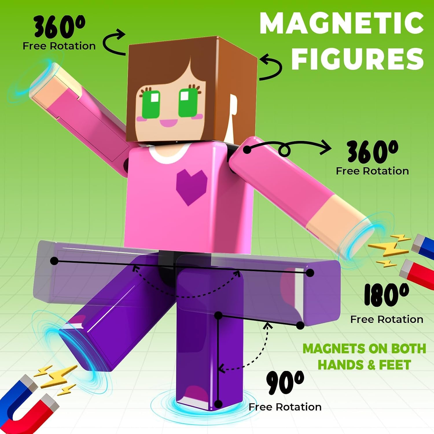 Thumbnail 6 de GraceDuck 20-Piece Rotatable Magnetic Action Figures