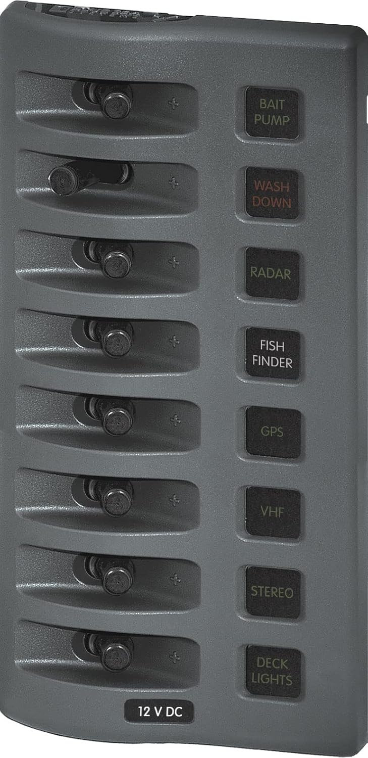 Detalle 2 de Blue Sea Systems WeatherDeck – 8-pozycyjny panel przełączników 12/24 V, IP67