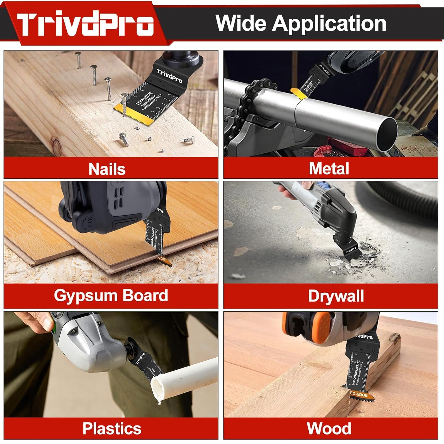 Detalle de TrivdPro Titanium Multitool Blades 52-Piece Oscillating Tool Set