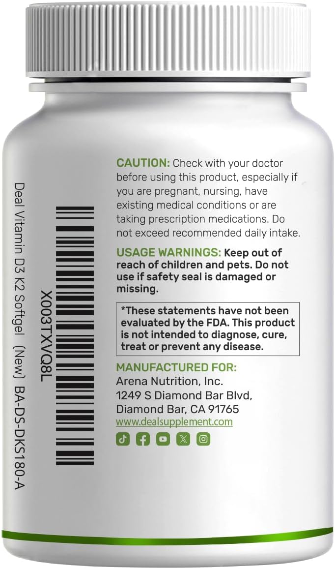 Thumbnail 6 de DEAL SUPPLEMENT Vitamin D3 Softgels 5,000 IU