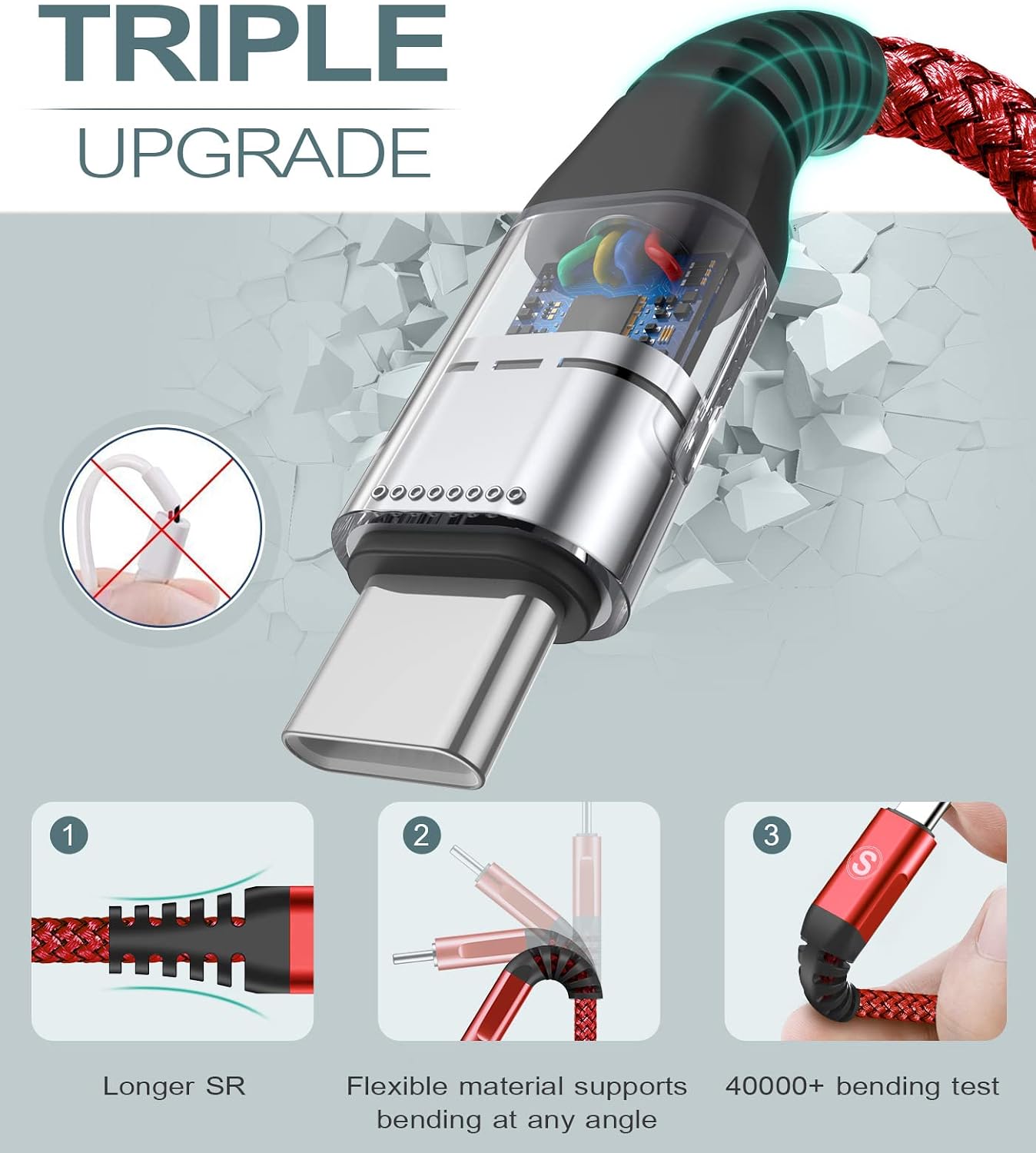 Thumbnail 6 de sweguard USB C Kabel 3.1A 2m+3m