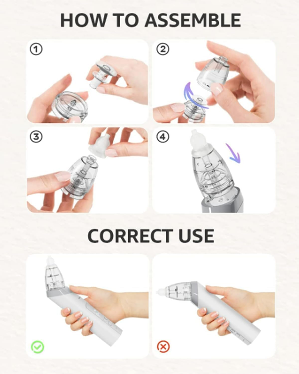 Thumbnail 5 de Nasal Aspirator for Baby: Baby Nose Sucker Pro with 3 Soft Silicone Tips and USB-C Recharge