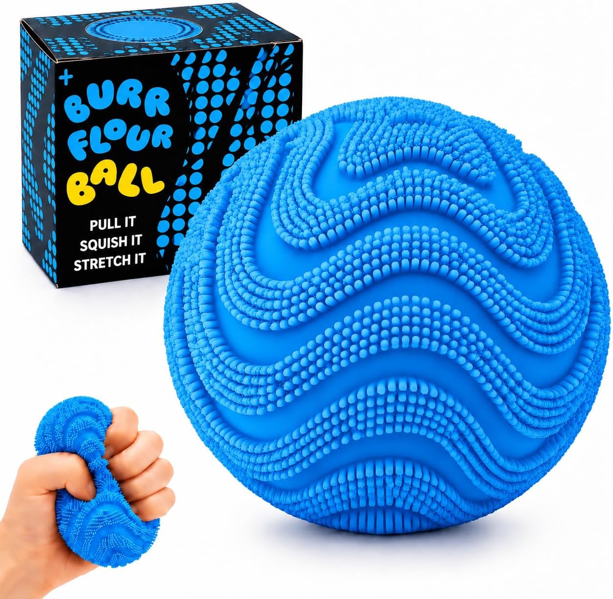 Detalle de UDZRL Squishy Squeeze Balls Fuzz Stress Ball, Blue TPR Emoji Fidget