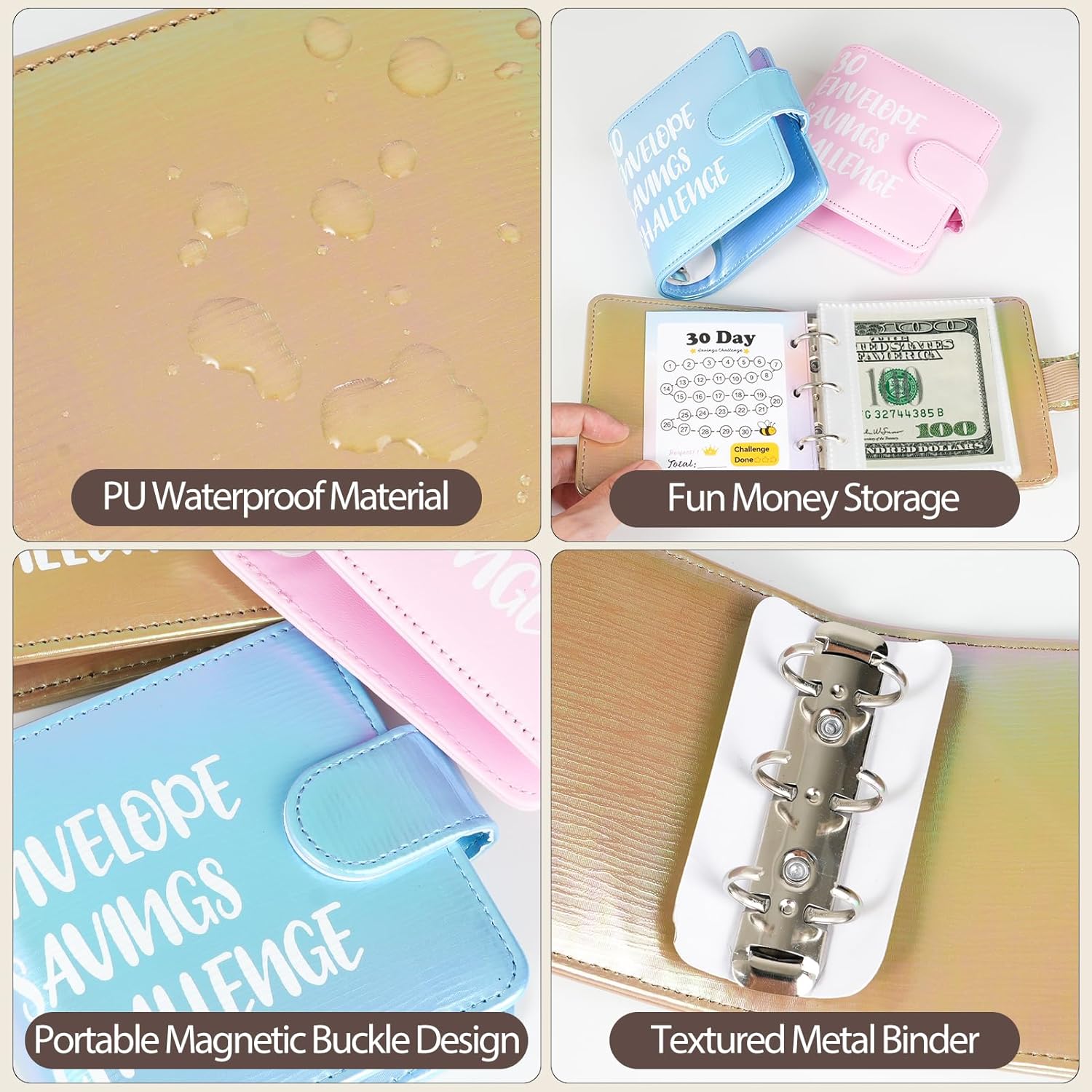 Thumbnail 3 de Mini Money Challenge Binder 30-envelope budgeting kit 💼