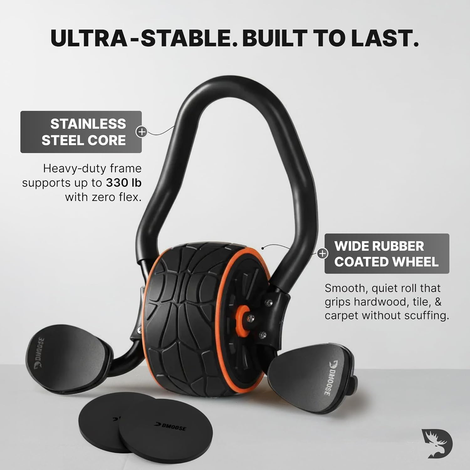 Thumbnail 4 de DMoose Fitness Ab Roller Wheel with Elbow Support and Knee Pads — Core Strength Training Trainer