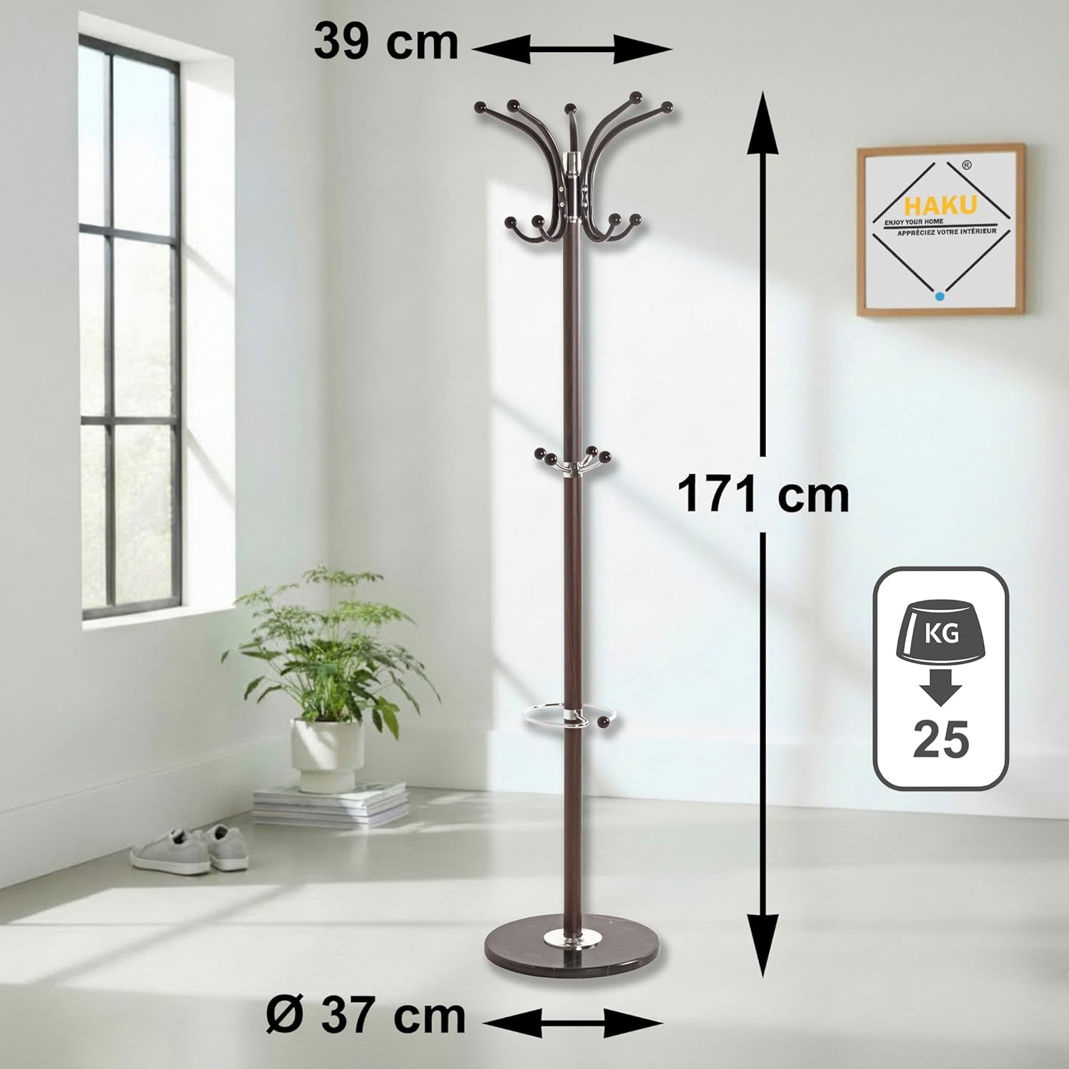 Thumbnail 3 de HAKU Appendiabiti marrone, cromato, Marmo – Stile Moderno, 171 cm di altezza