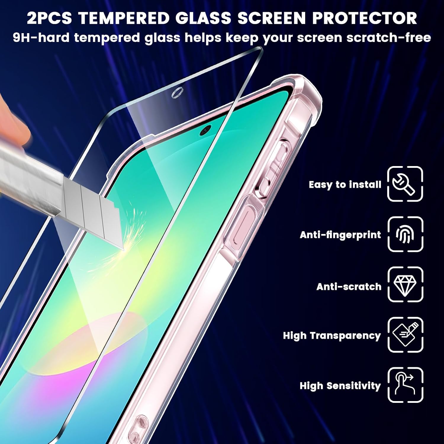 Detalle de Coque Yohii pour Samsung Galaxy A27 5G avec 2 Verre Trempé – Transparent et Protection Antichoc