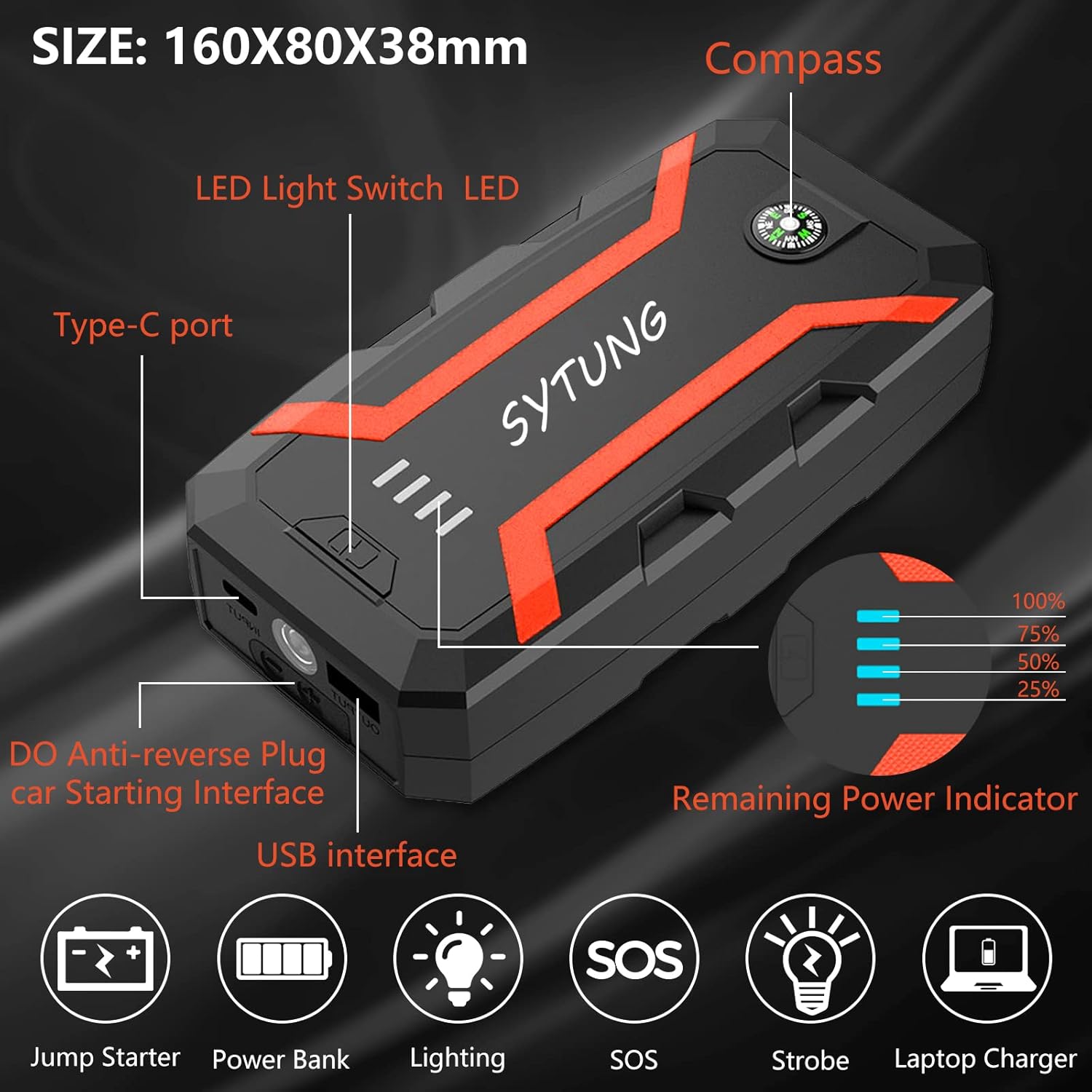 Thumbnail 1 de SYTUNG jump starter 2000A car booster pack