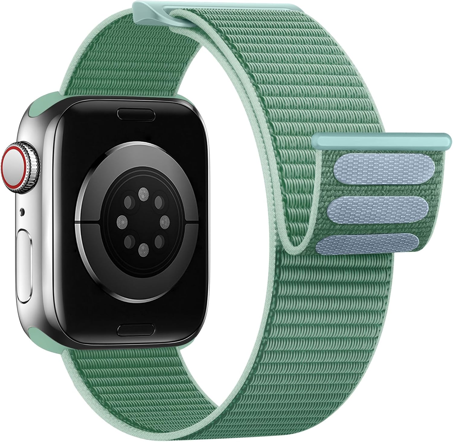 Detalle de Yoohoo Nylon Straps replacement bands for Apple Watch (38/40/41/42mm) – soft breathable hook & loop