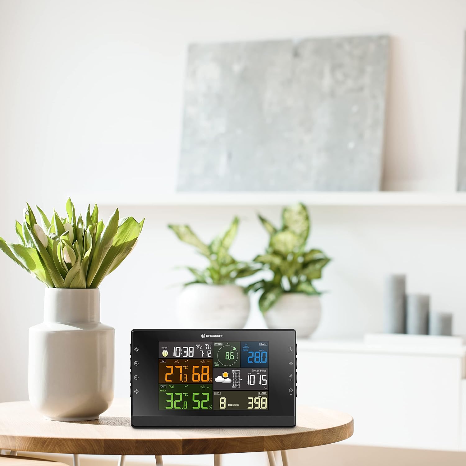 Detalle 2 de Bresser Wetterstation Funk mit Außensensor – WLAN-Wettercenter Profi-WSC mit 7‑in‑1-Sensor