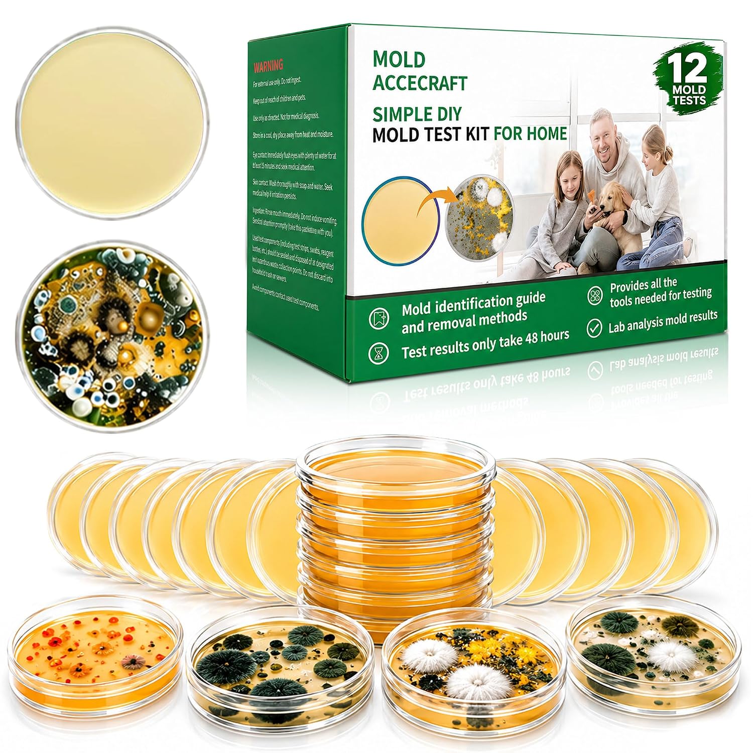 Detalle de PGZBZ PGZBZ-001 Mold Test Kit, 12 Tests for HVAC, Surfaces and Indoor Air