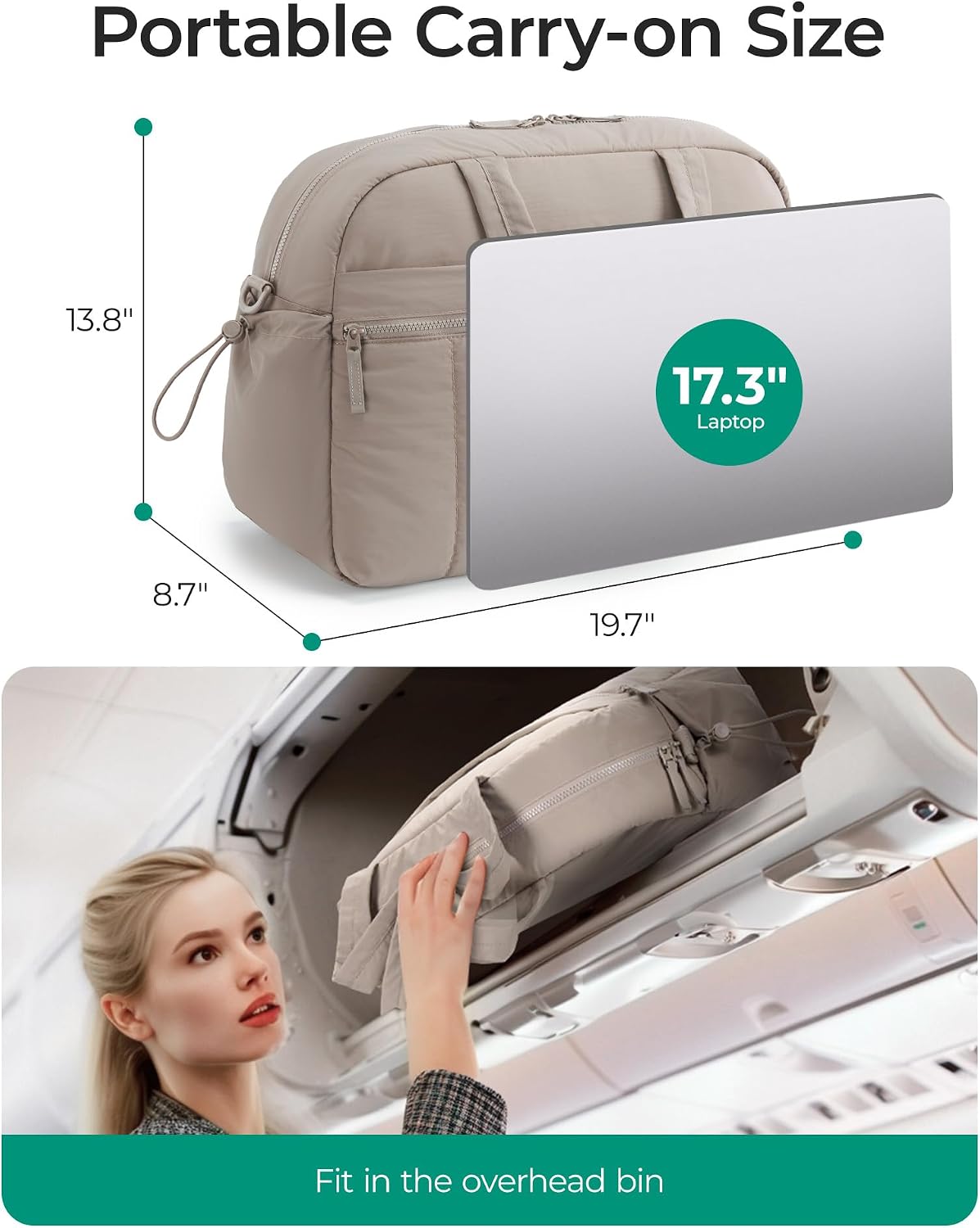 Detalle 2 de BAGSMART Womens 42L duffle bag for travel
