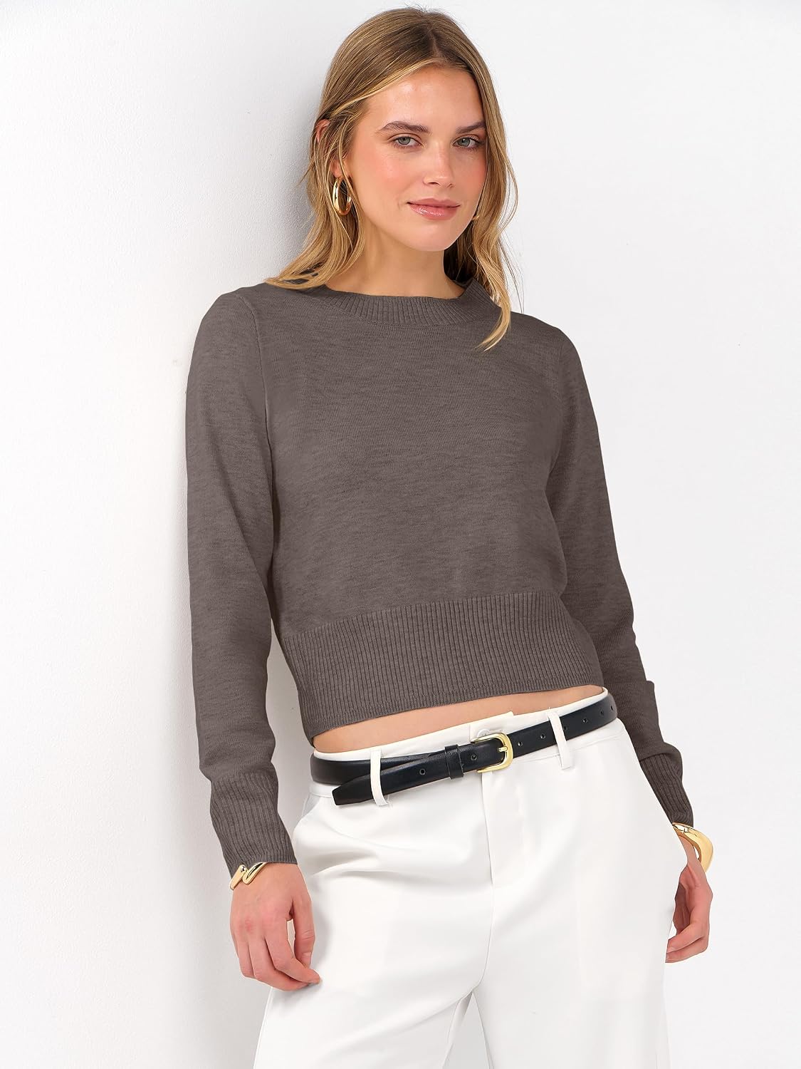 Thumbnail 4 de ANRABESS Cropped Long Sleeve Sweater 2025