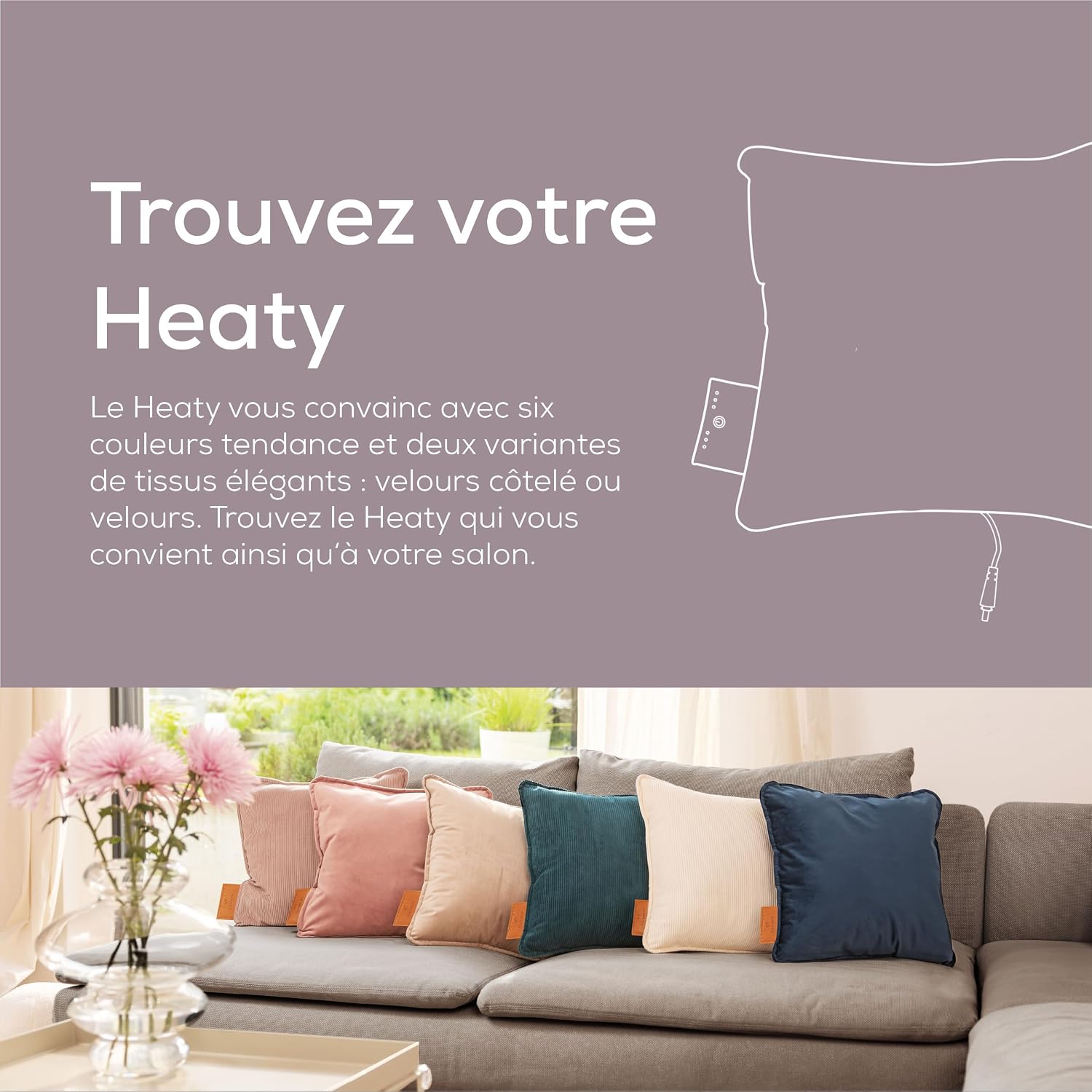 Thumbnail 5 de Beurer Heaty Coussin chauffant lilas sans fil