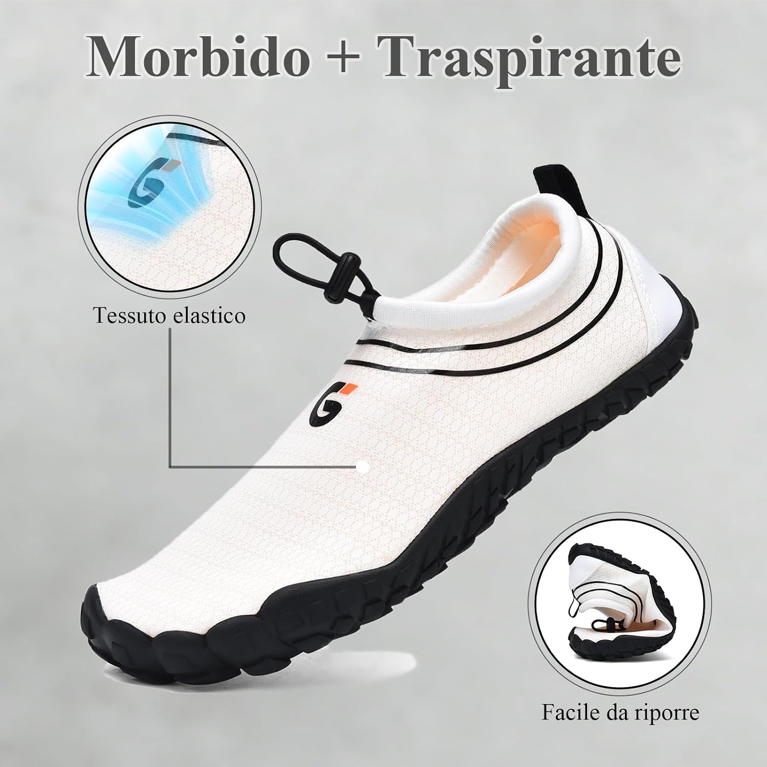 Detalle de GemChve Scarpe da Scoglio Donna e Scarpe da Acqua Uomo - Traspiranti, Asciugatura Rapida e Antiscivolo (36-46EU)