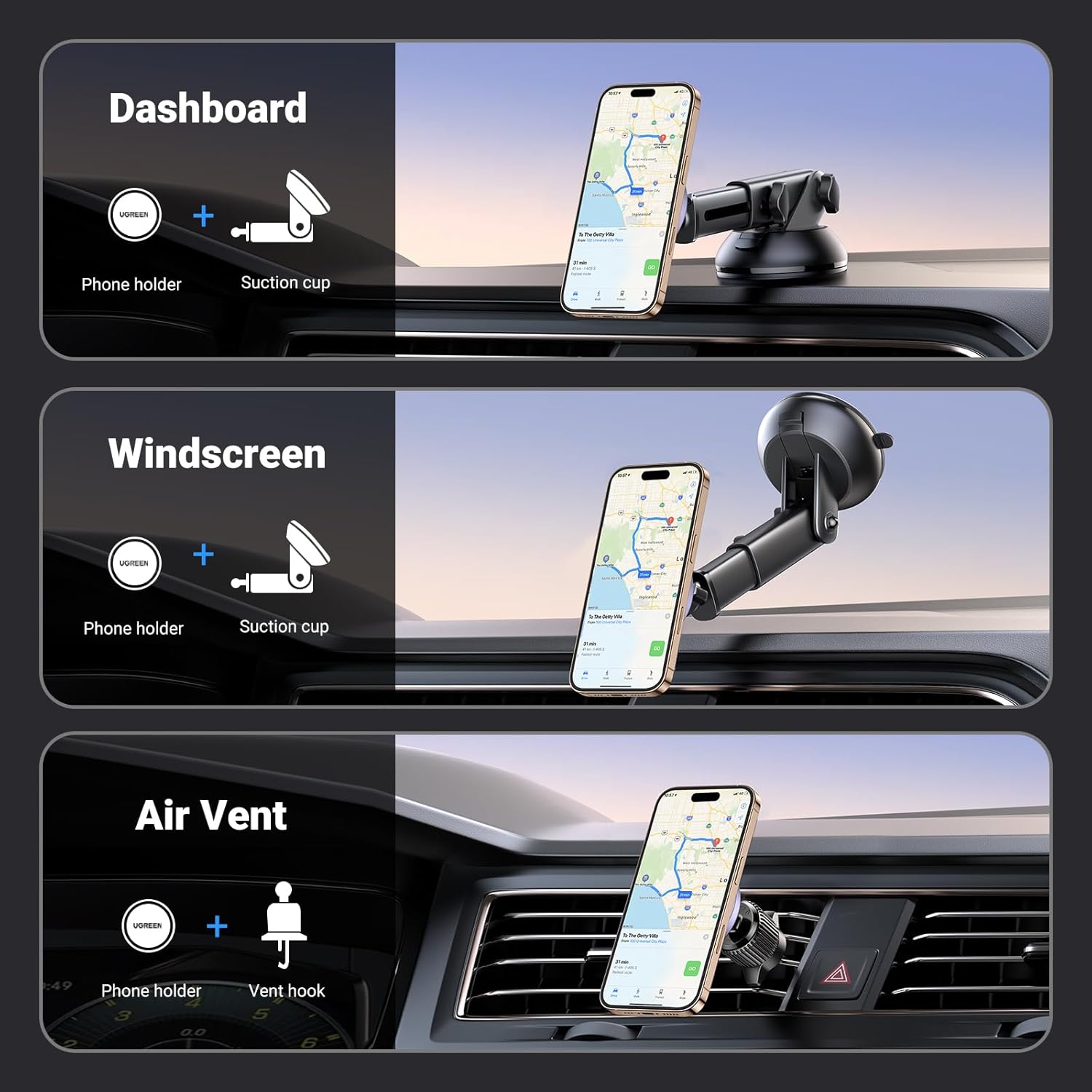 Detalle 2 de UGREEN Magnetic Car Phone Mount 2025