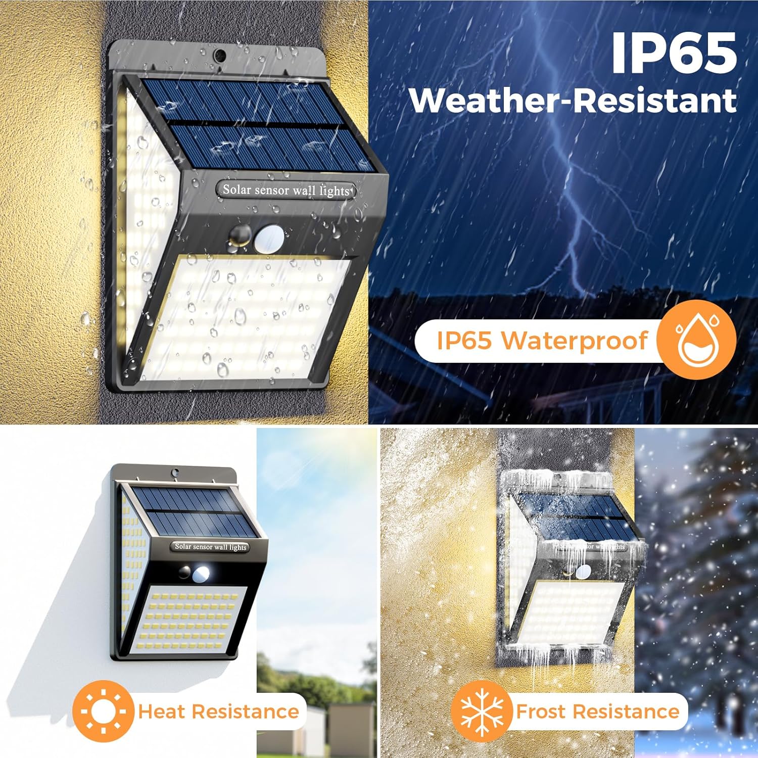 Thumbnail 1 de 1 Pack 140LED Solar Security Lights Outdoor with Motion Sensor – 270° Wide Angle, Waterproof, Warm White