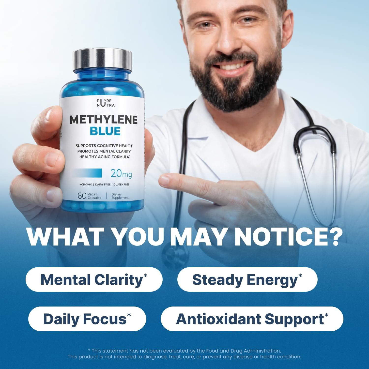 Detalle de Methylene Blue Capsules 20 mg per serving