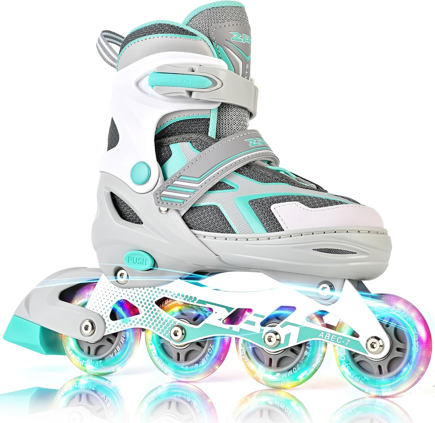 Detalle de 2PM SPORTS Torinx Adjustable Inline Skates with Light-Up Wheels and Triple Closure