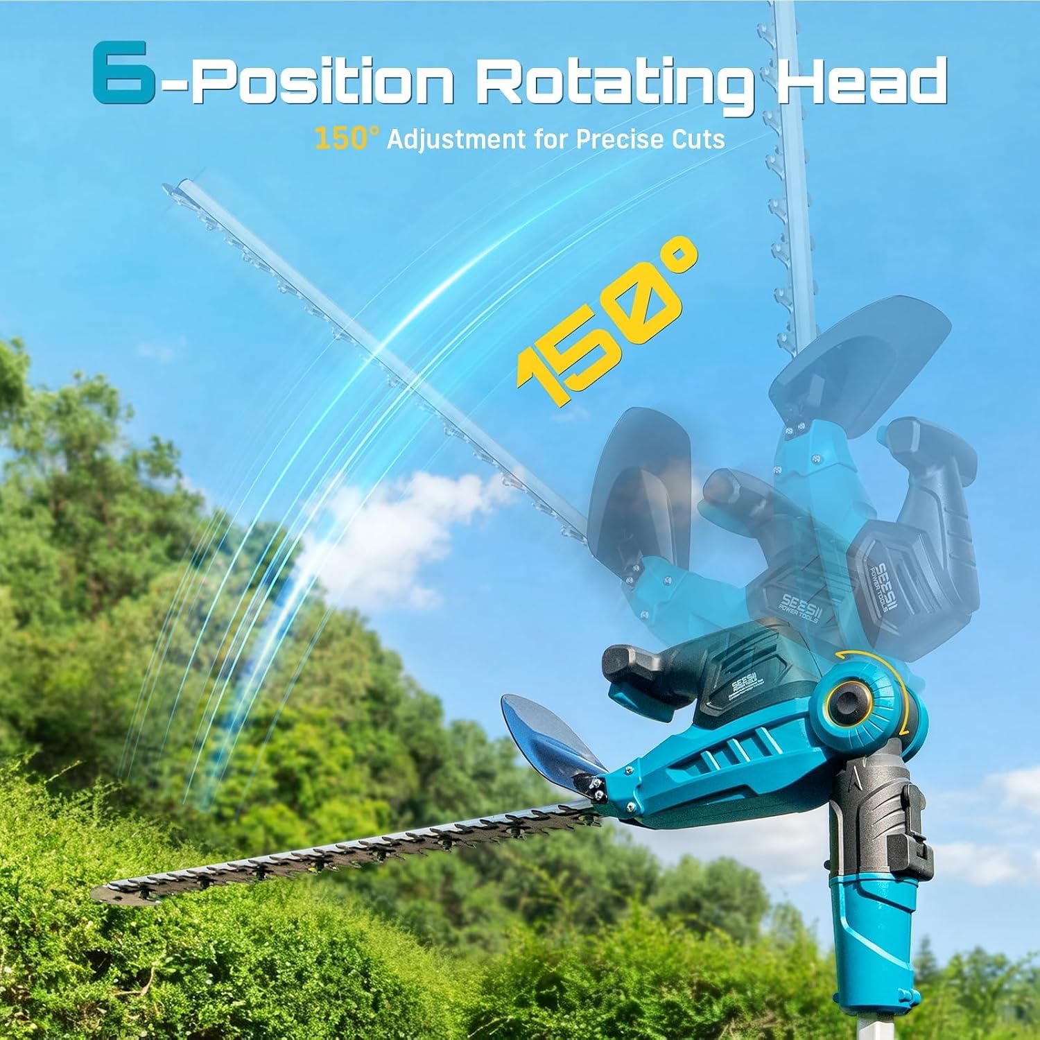 Detalle 2 de SEESII Cordless Hedge Trimmer, 20-inch blade