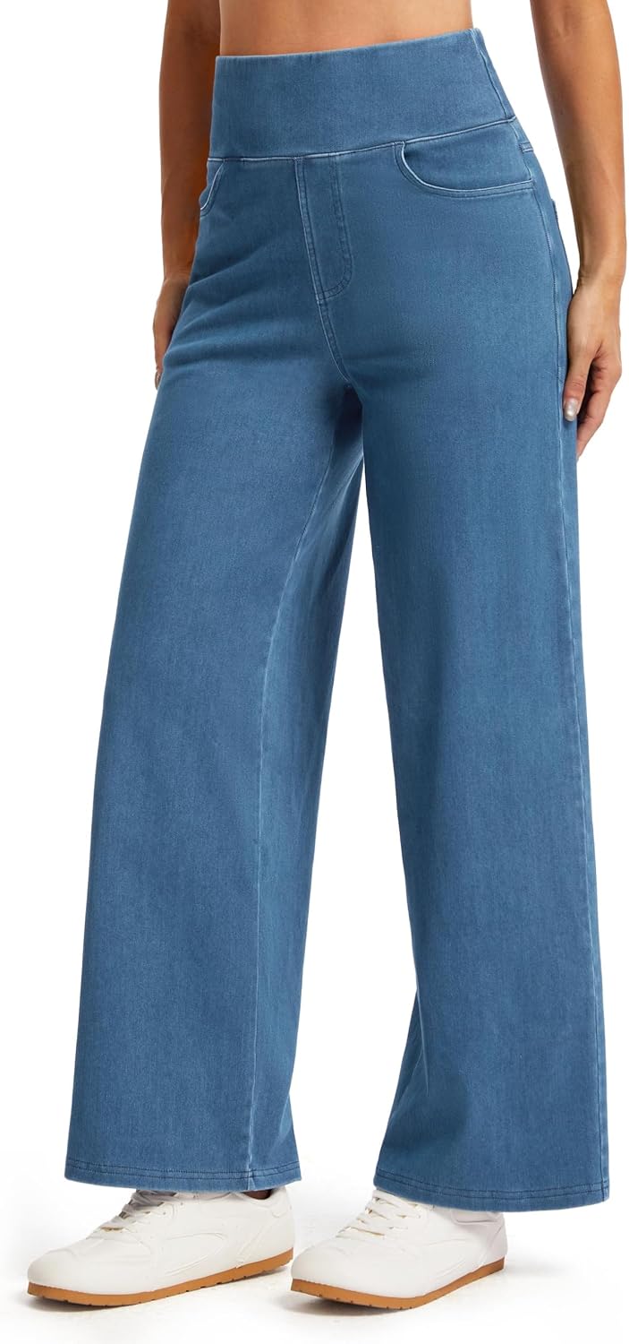 Thumbnail 1 de THE GYM PEOPLE Wide Leg Jeans for Women, High-Waisted Stretch Denim