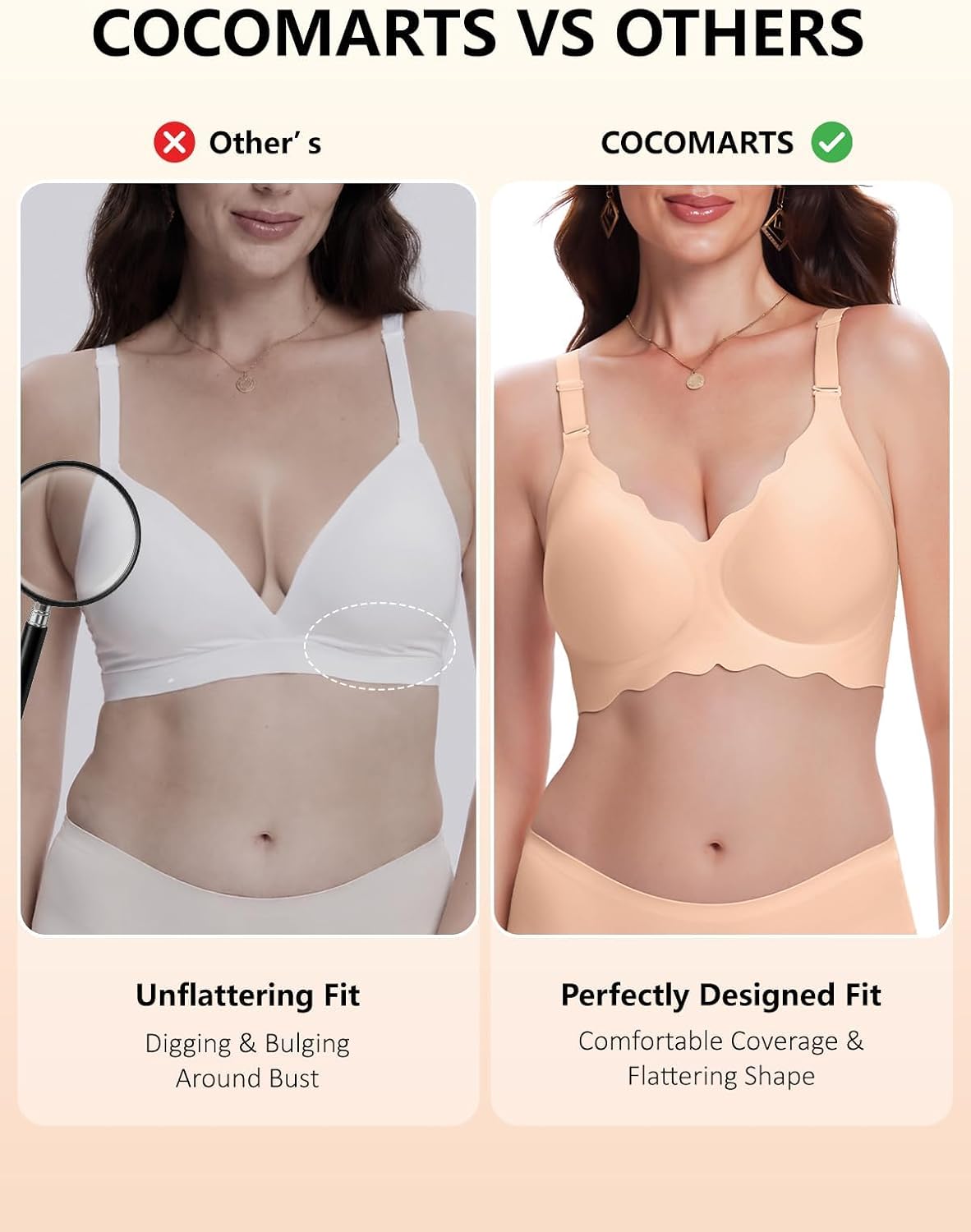 Thumbnail 4 de COCOMARTS Jelly Bra for Women, Seamless Comfort 🩲