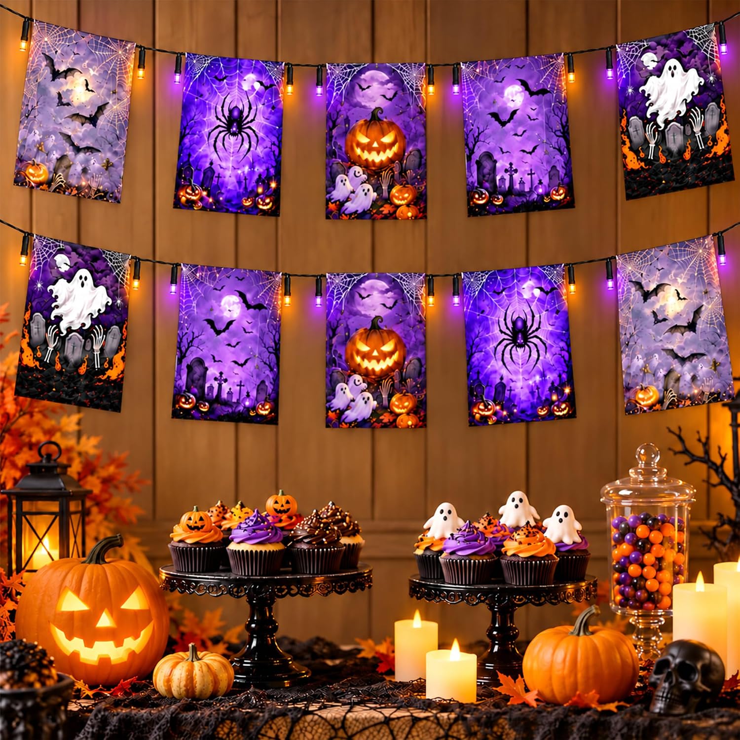Detalle de Halloween String Lights with Flags, 49.2 ft