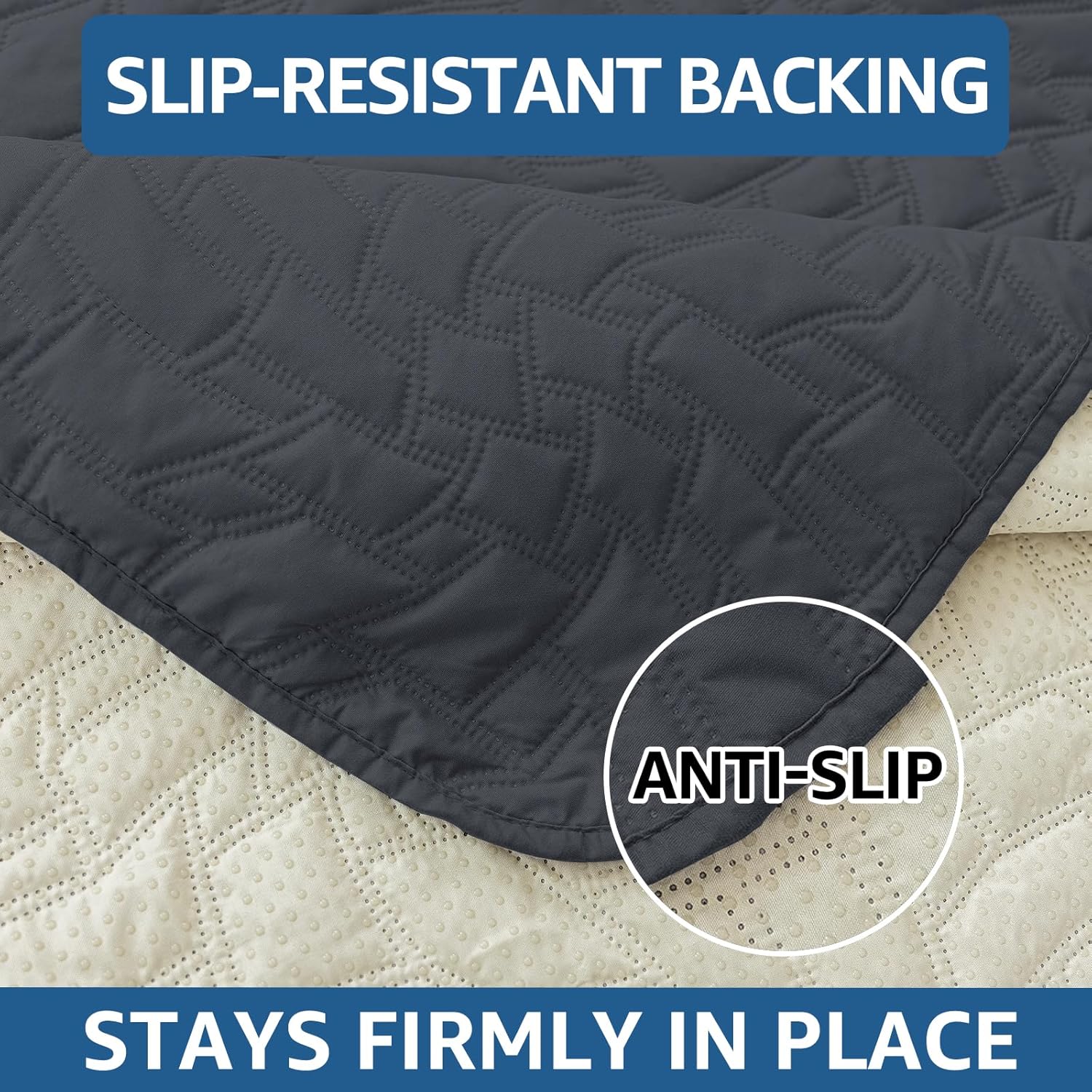 Thumbnail 4 de Ystyle Housse de canapé 3 places avec accoudoirs, imperméable anti-poils, antidérapante lavable (gris foncé)