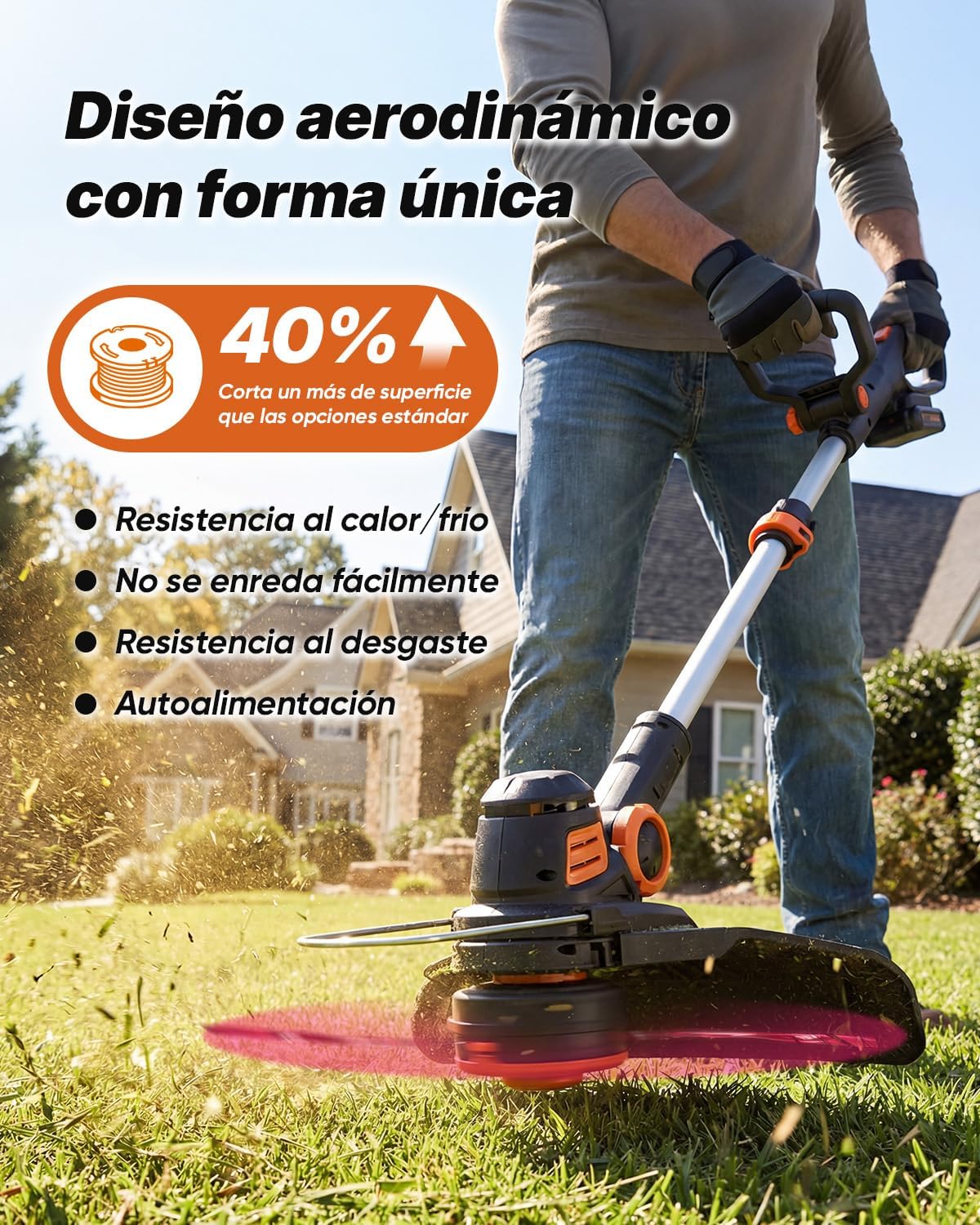 Detalle 2 de Eventronic 10 Pack Bobine Decespugliatore WA0010 compatibile Worx (8 bobine + 2 coperture)