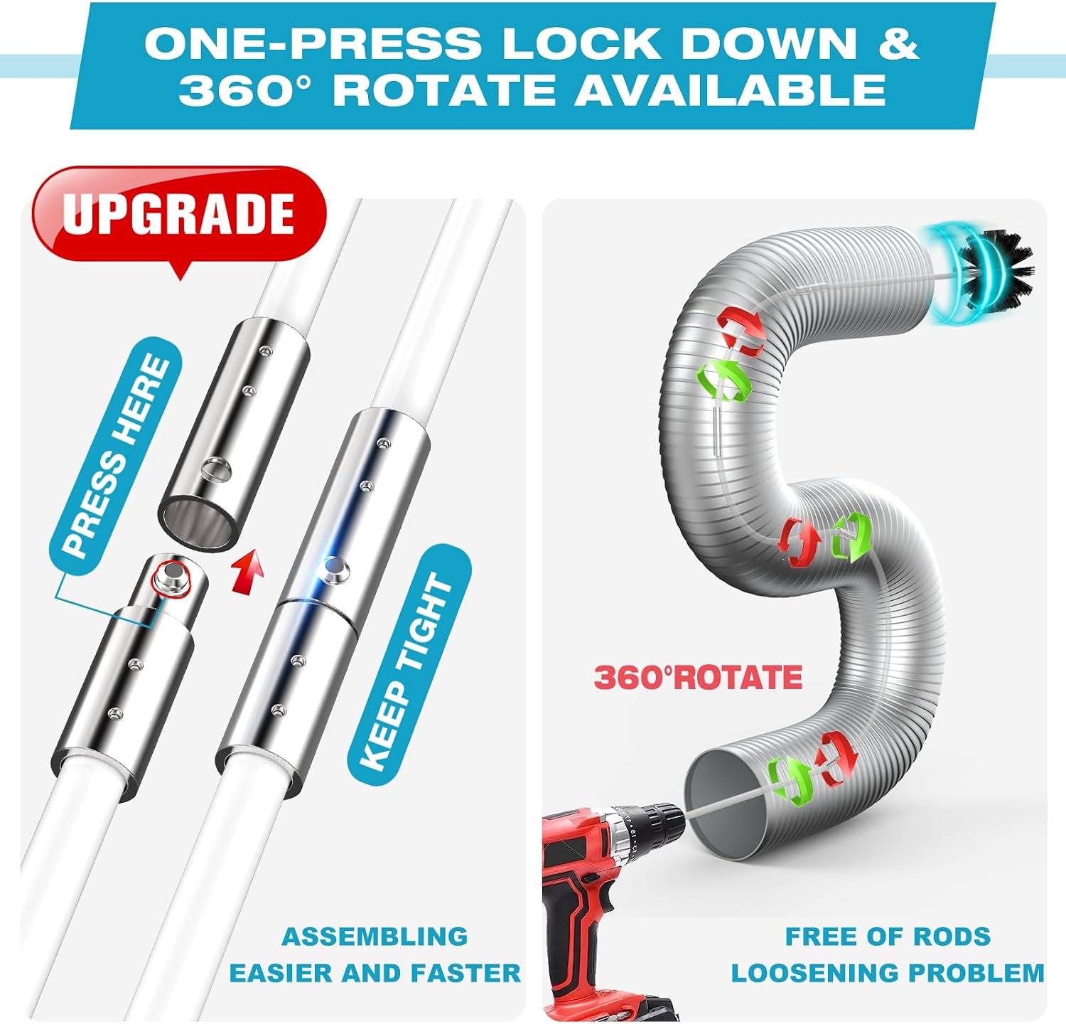 Detalle de Sealegend 15 Feet Dryer Vent Cleaner Kit: Flexible Brush System for Lint Removal