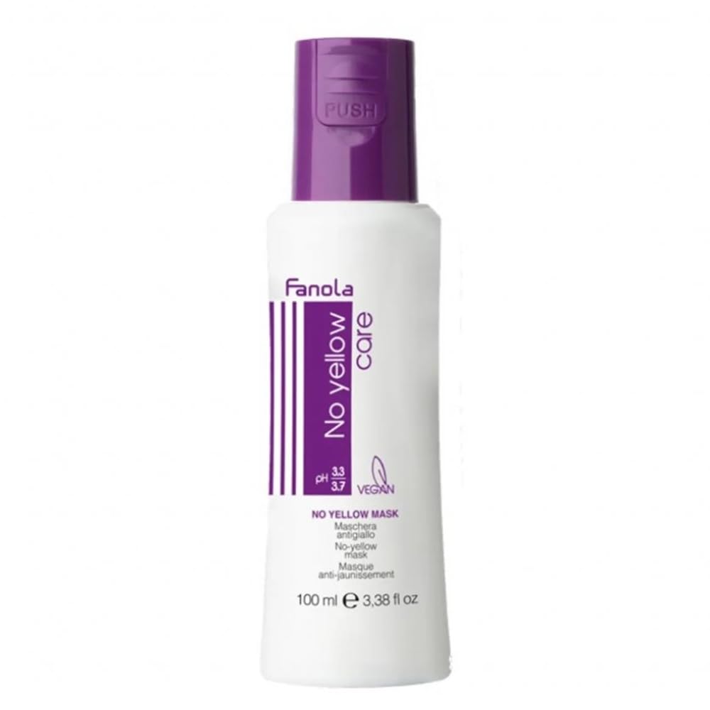 Detalle de Fanola No Yellow Maske Banane 100 ml – Neutralisiert Gelbstich und macht Haar weich