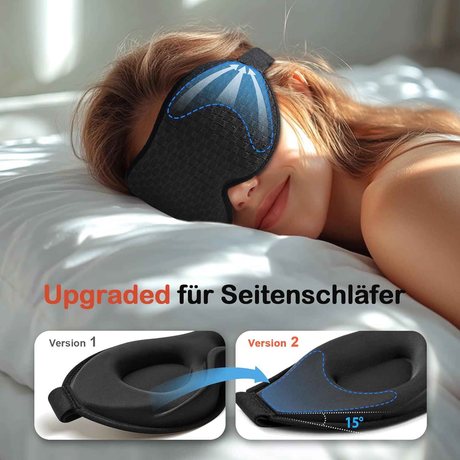 Detalle 2 de INNELO 3D Schlafmaske 100% lichtblockierend