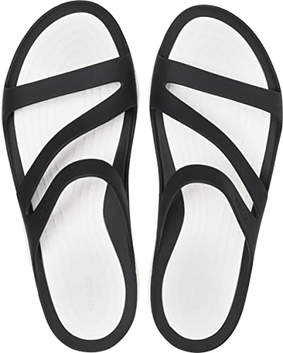 Detalle de Crocs Swiftwater Sandal W: sandalia de agua sin cordones para mujer (Black/White) 36-37 EU