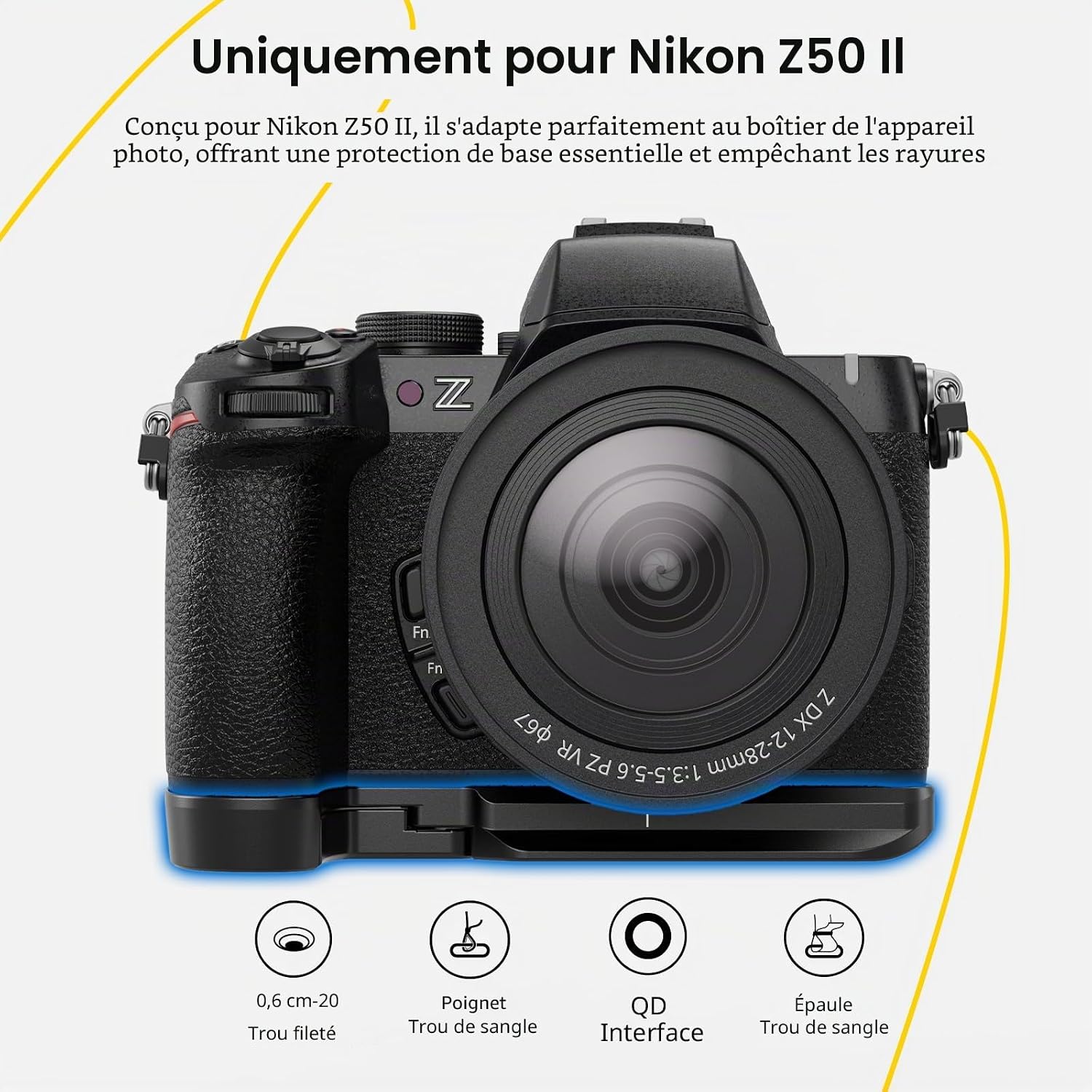 Detalle 2 de SmallRig plaque de base Z50 II pour Nikon Z50 II avec dégagement rapide Arca et interfaces 1/4”-20, QD