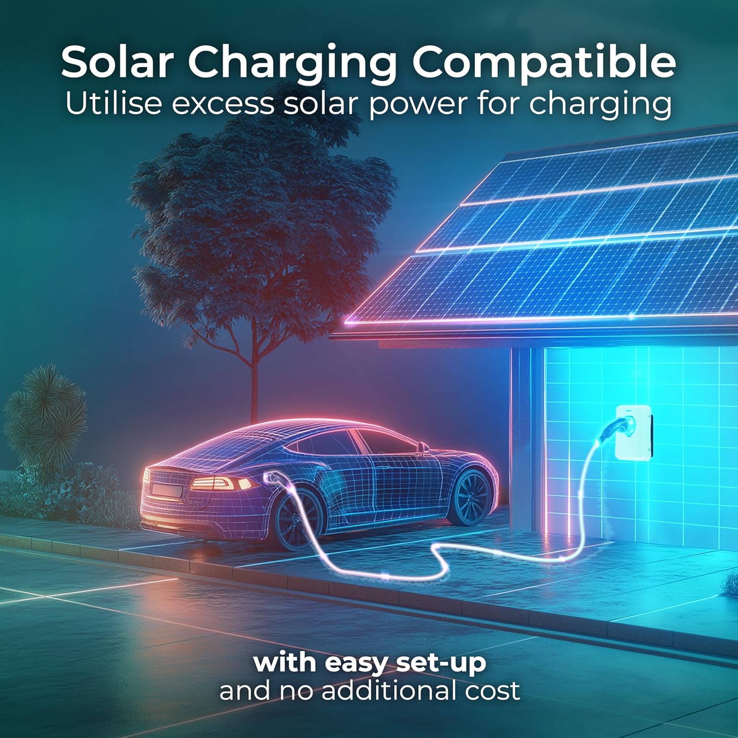 Thumbnail 4 de Masterplug Smart EV Home Wall Charger (Type 2, 7.4kW, 32A) with Wi‑Fi, Solar charging and Auto‑Lock – EVCM3SS7W‑MP