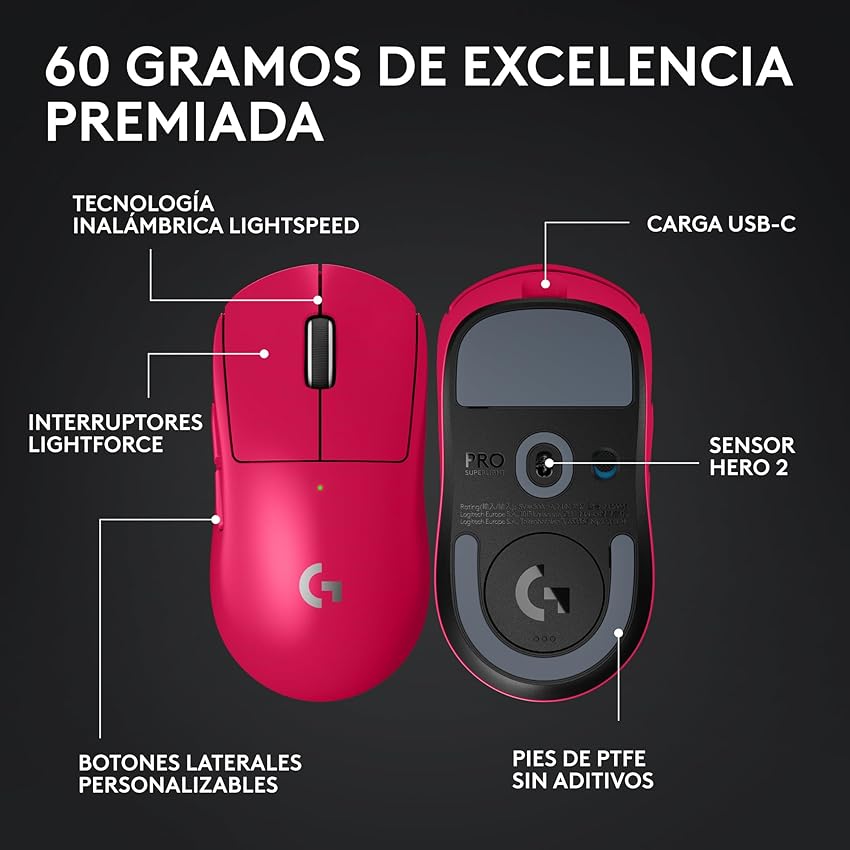 Thumbnail 5 de Logitech G PRO X SUPERLIGHT 2 ratón inalámbrico 60 g 📱