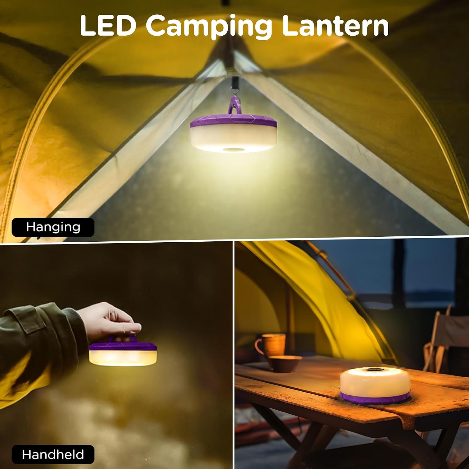 Detalle de OGERY Camping String Lights: 32.8ft 4-in-1 USB Rechargeable Tent Lights