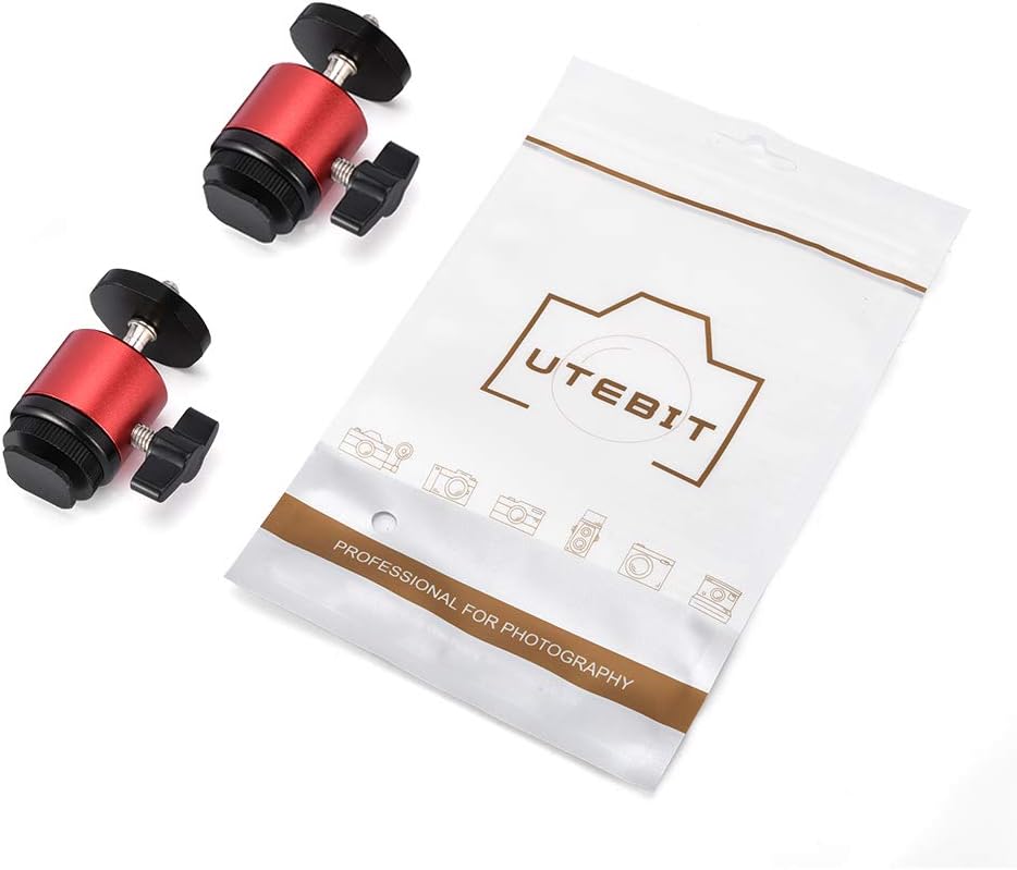 Thumbnail 6 de UTEBIT Mini Ball Head Tripod Ballhead Mount with Removable 1/4" Hot Shoe Adapters (2 Pack)