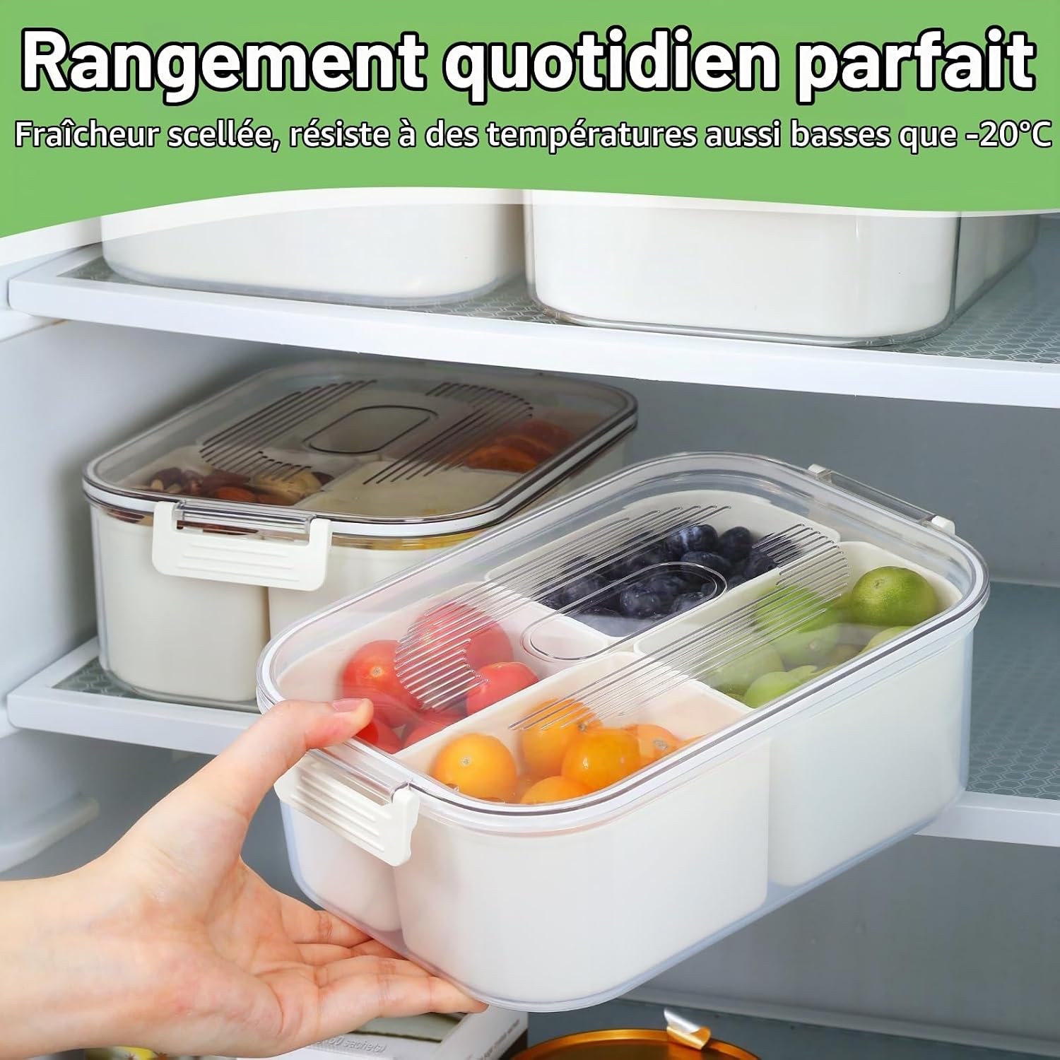 Thumbnail 3 de Luxear 0803-WT snackboxenset met 4 + 2 vakken, luchtdicht en vaatwasmachinebestendig